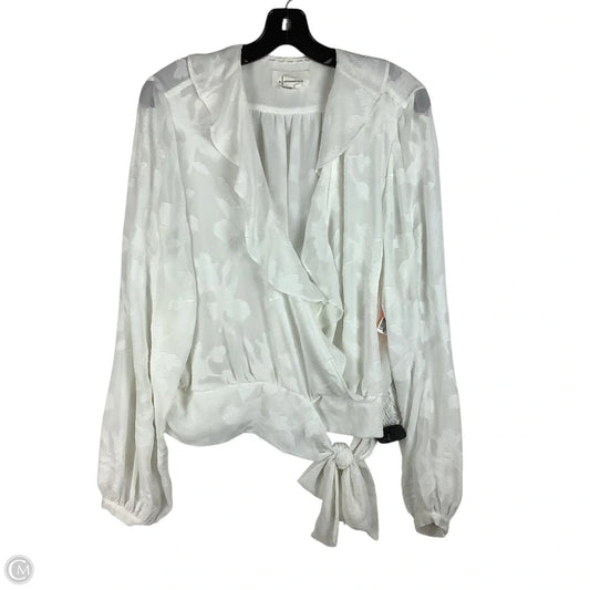 Top Long Sleeve By Anthropologie In White, Size: Xl