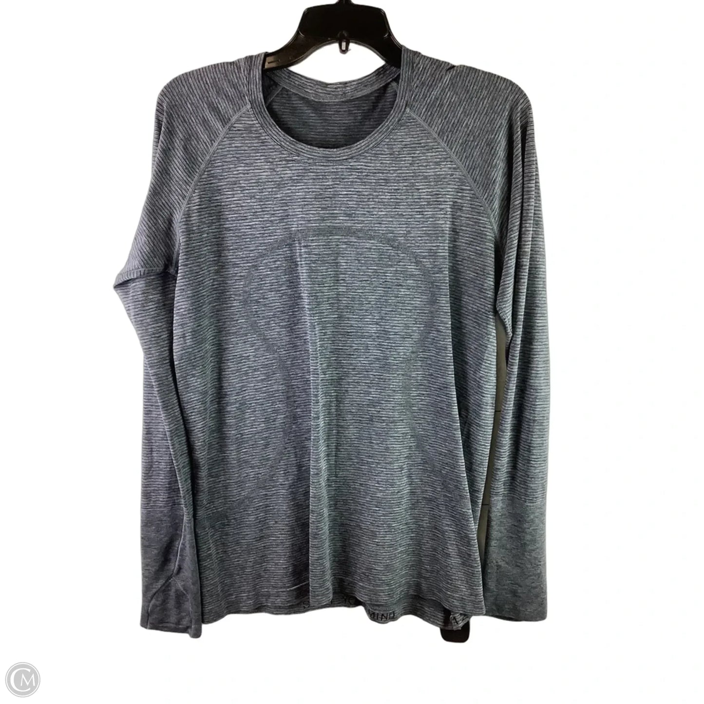 Athletic Top Long Sleeve Collar By Lululemon In Grey, Size: 12