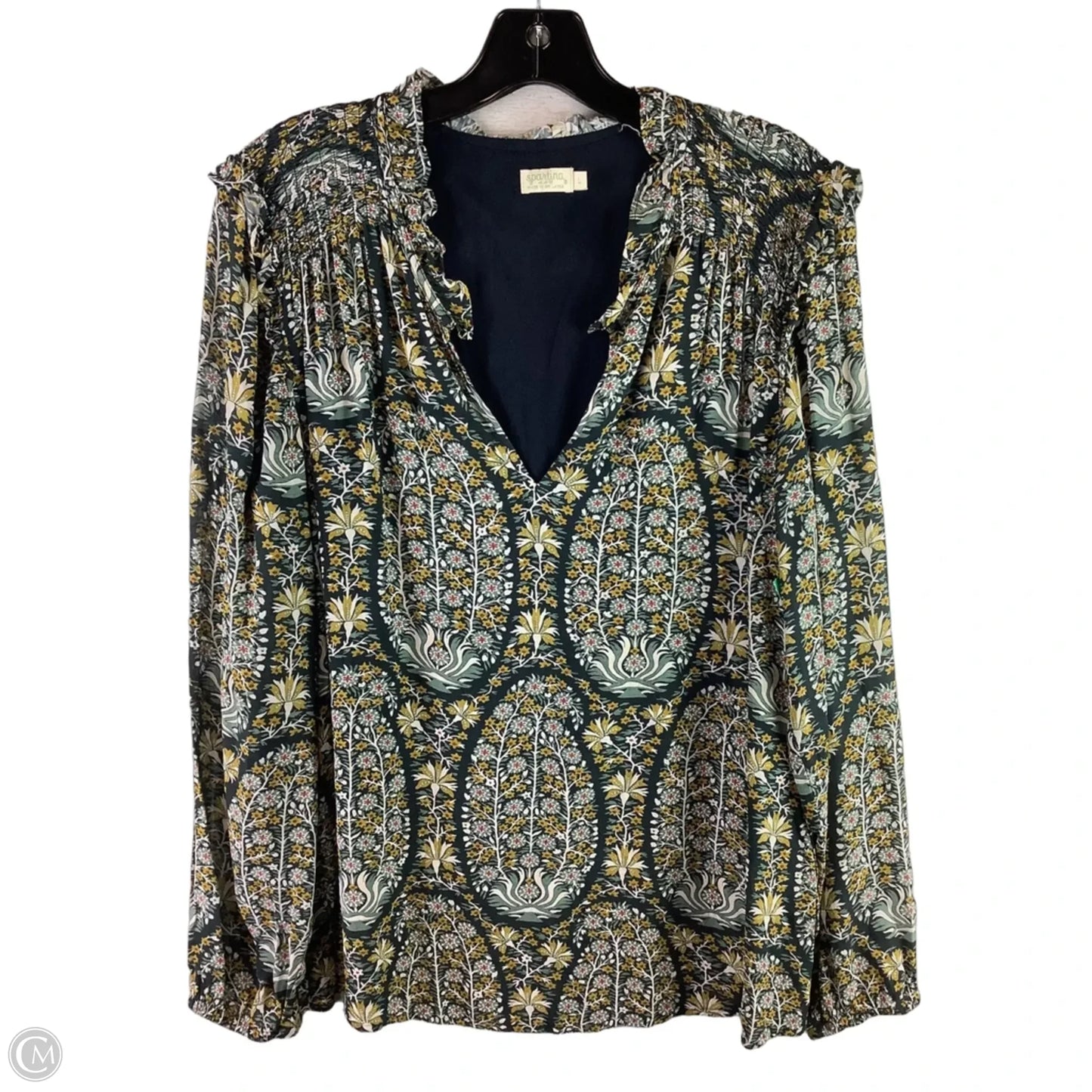 Top Long Sleeve By Spartina In Green, Size: L