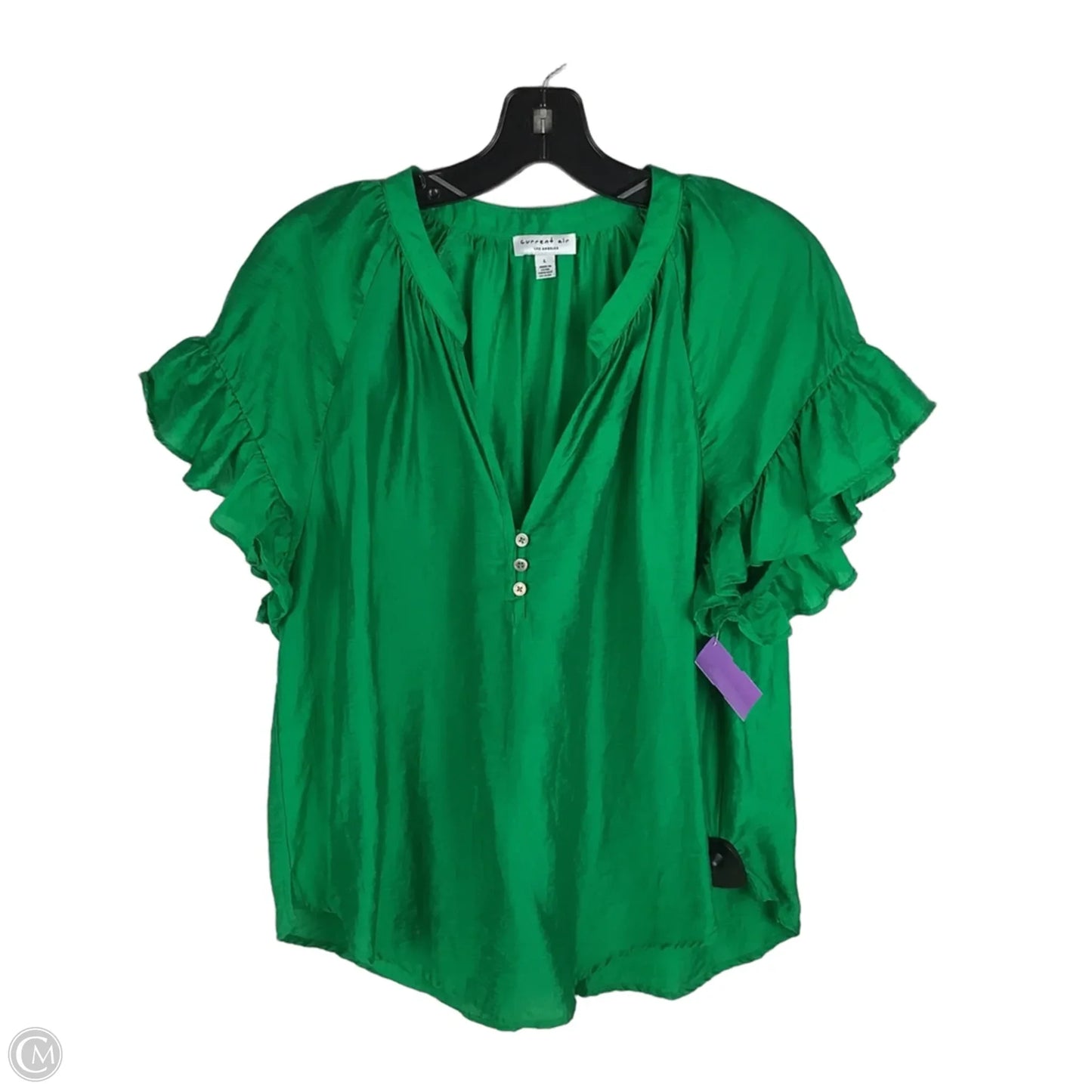 Top Short Sleeve By Current Air In Green, Size: L