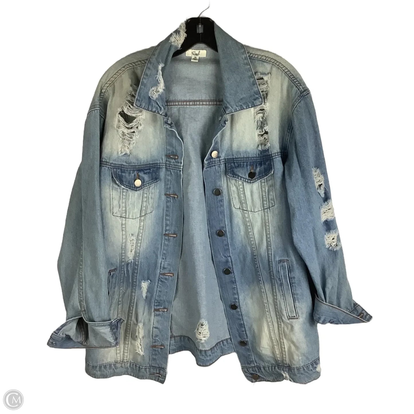 Jacket Denim By Easel In Blue Denim, Size: M