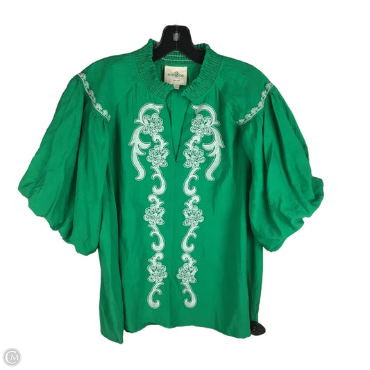 Top Short Sleeve By Umgee In Green, Size: L