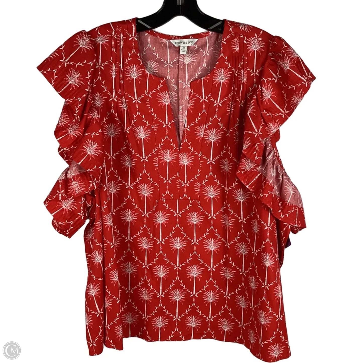 Top Short Sleeve By Crown And Ivy In Red, Size: 3x