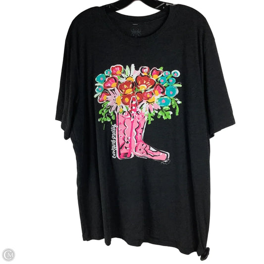 Top Short Sleeve By Clothes Mentor In Black, Size: 2x