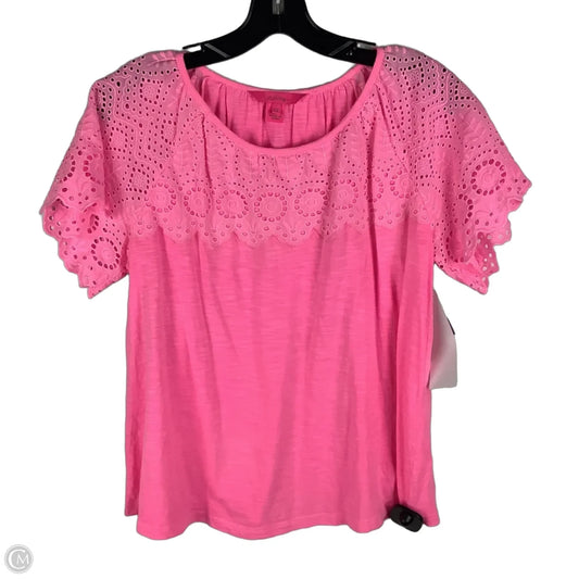 Top Short Sleeve Designer By Lilly Pulitzer In Pink, Size: Xs