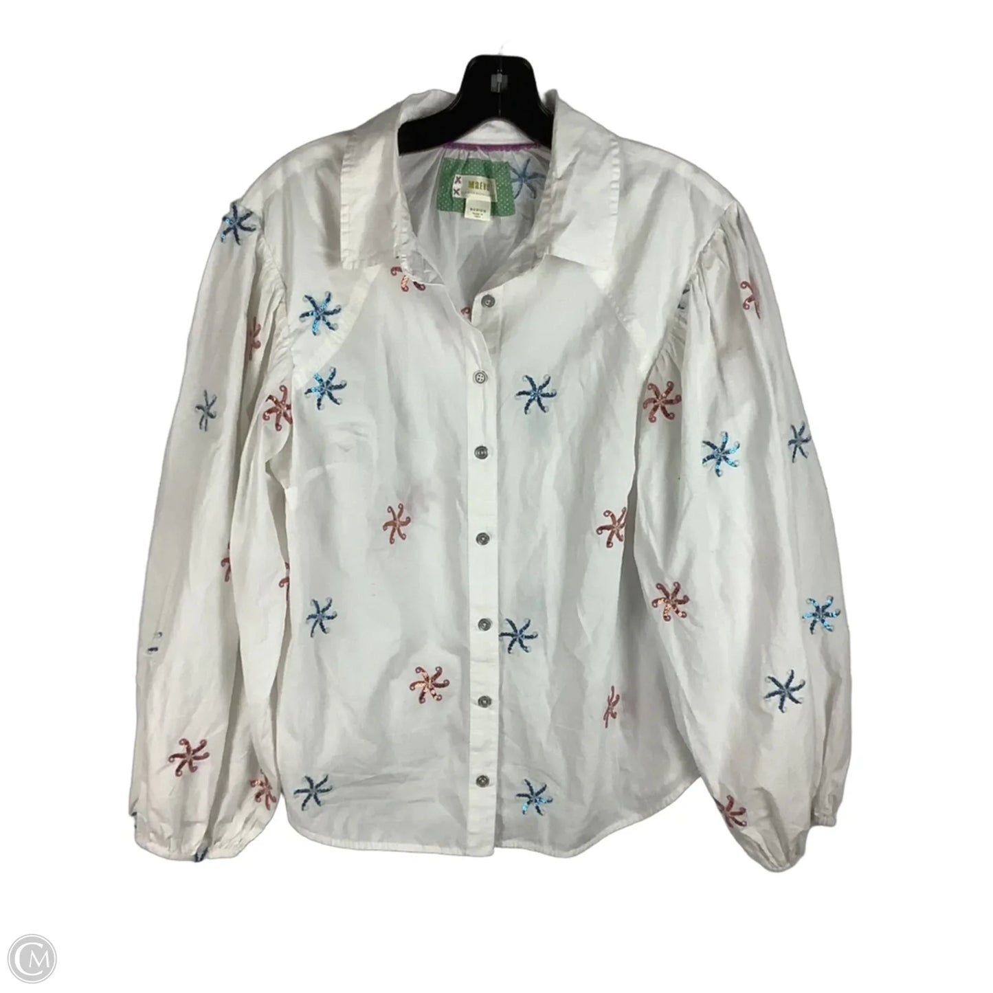 Top Long Sleeve By Maeve In White, Size: M