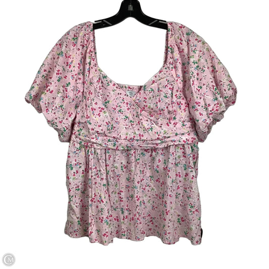 Top Short Sleeve By Crown And Ivy In Pink, Size: Xl