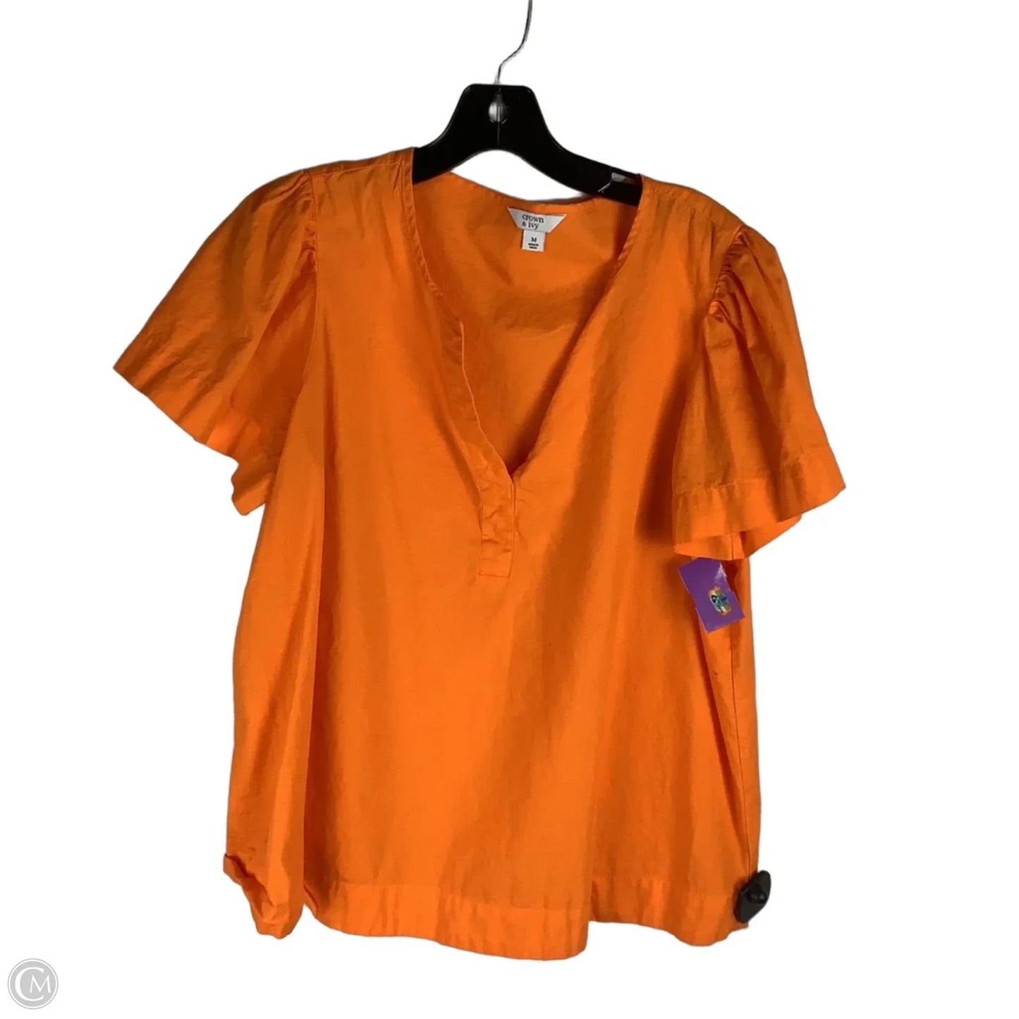 Top Short Sleeve By Crown And Ivy In Orange, Size: M