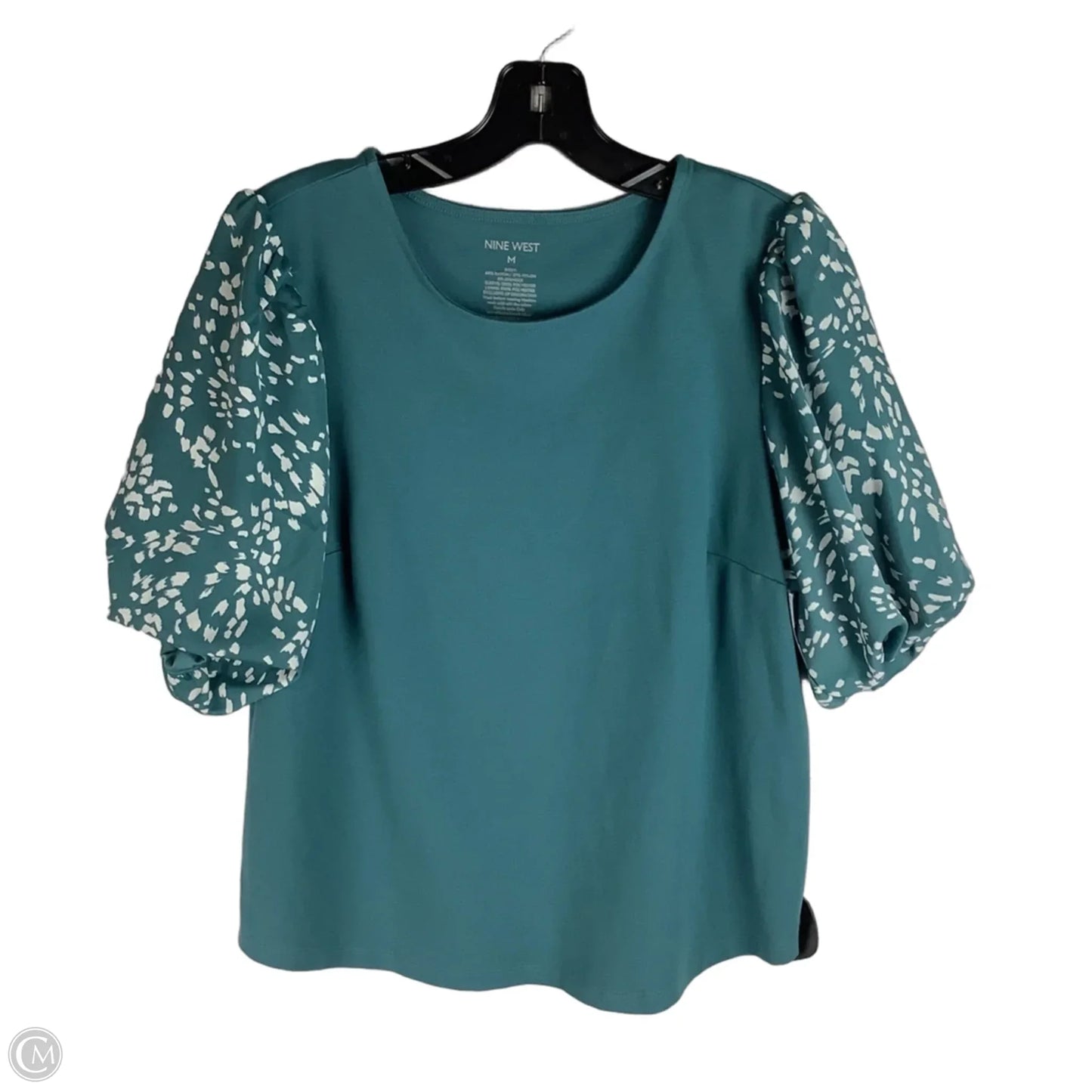 Top Short Sleeve By Nine West In Teal, Size: M