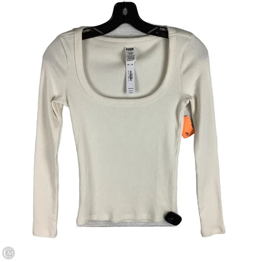 Top Long Sleeve By Pink In White, Size: Xs