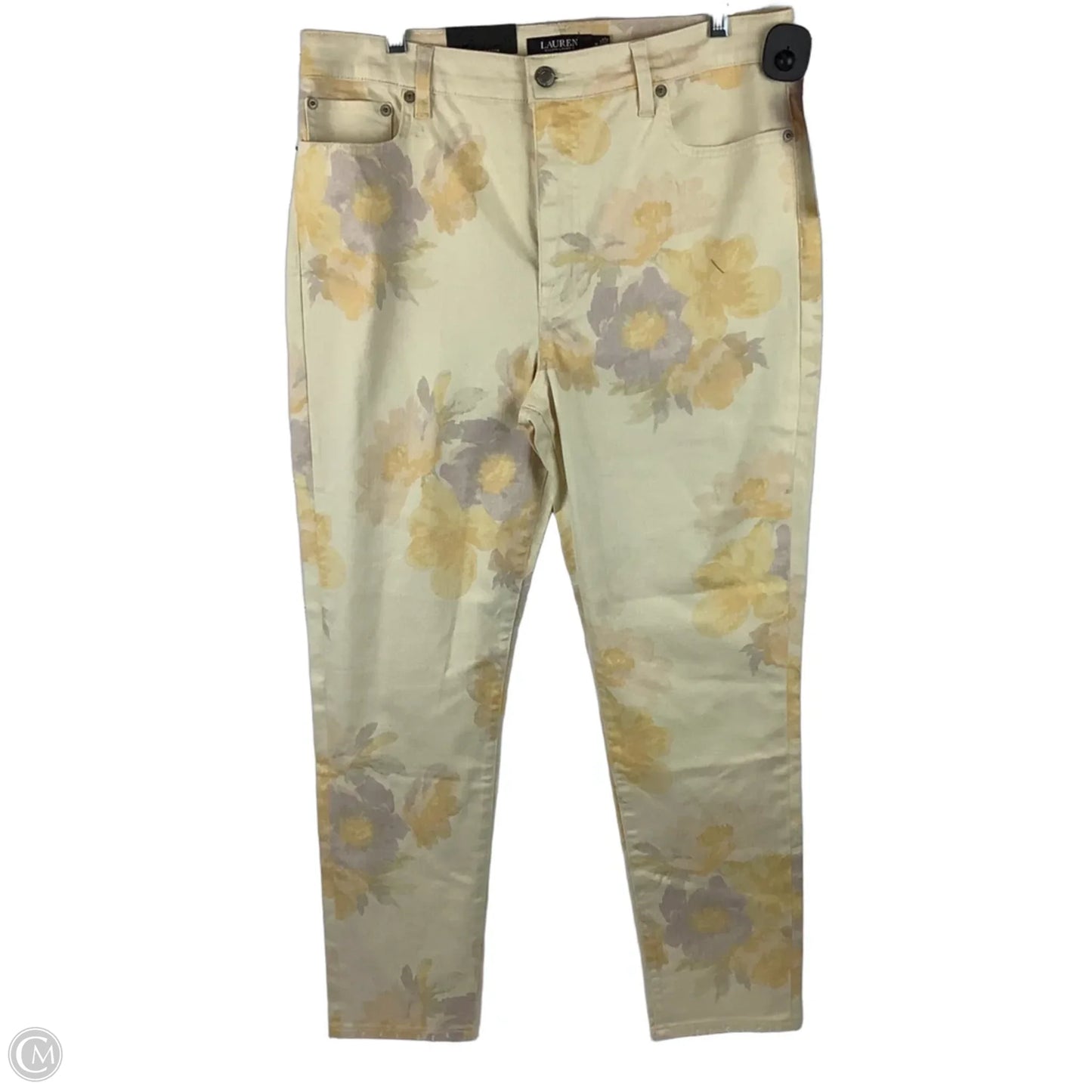 Jeans Straight By Lauren By Ralph Lauren In Floral Print, Size: 14