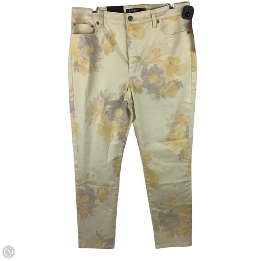 Jeans Straight By Lauren By Ralph Lauren In Floral Print, Size: 14