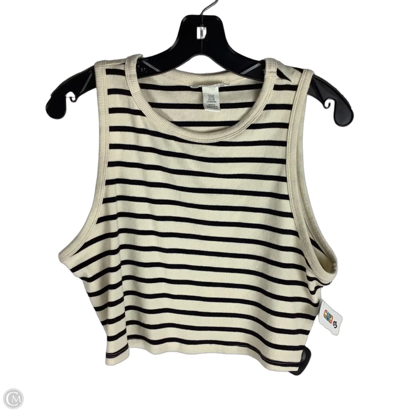 Top Sleeveless Basic By H&m In Striped Pattern, Size: Xxl