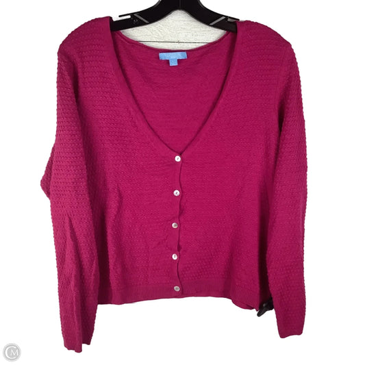 Sweater Cardigan By Draper James In Pink, Size: L