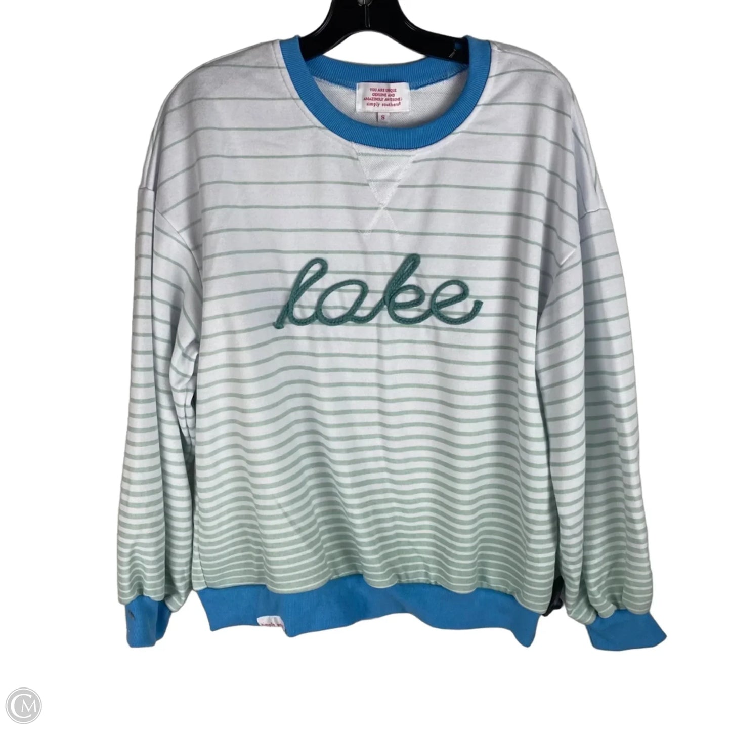 Top Long Sleeve By Simply Southern In Striped Pattern, Size: S