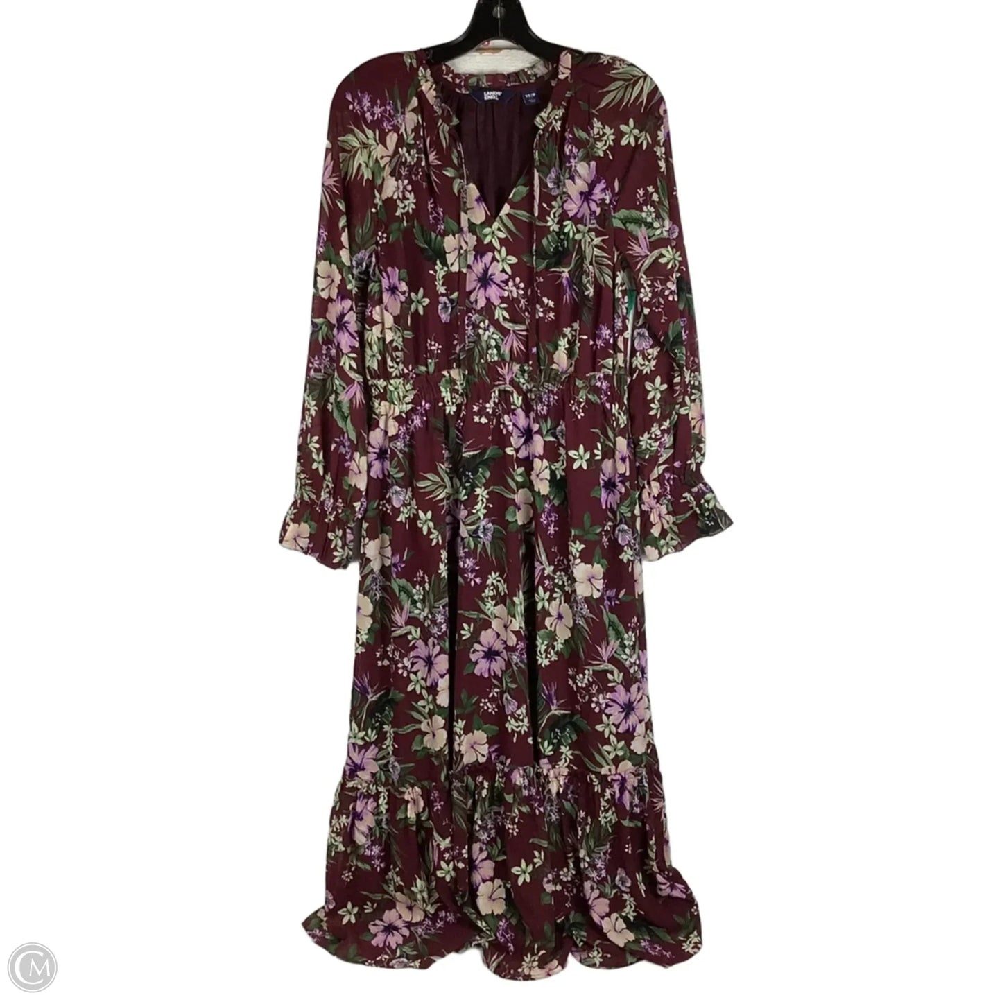 Dress Casual Maxi By Lands End In Floral Print, Size: Xs petite
