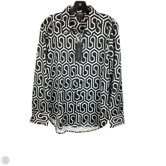 Top Long Sleeve By Rachel Zoe In Black & White, Size: M