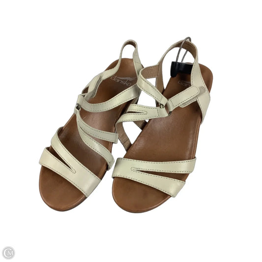 Sandals Heels Wedge By Dansko In Cream, Size: 36 (5.5)