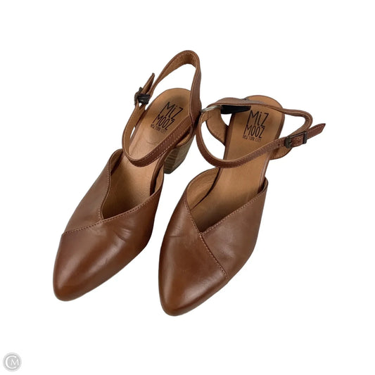 Sandals Heels Block By Miz Mooz In Brown, Size: 7.5