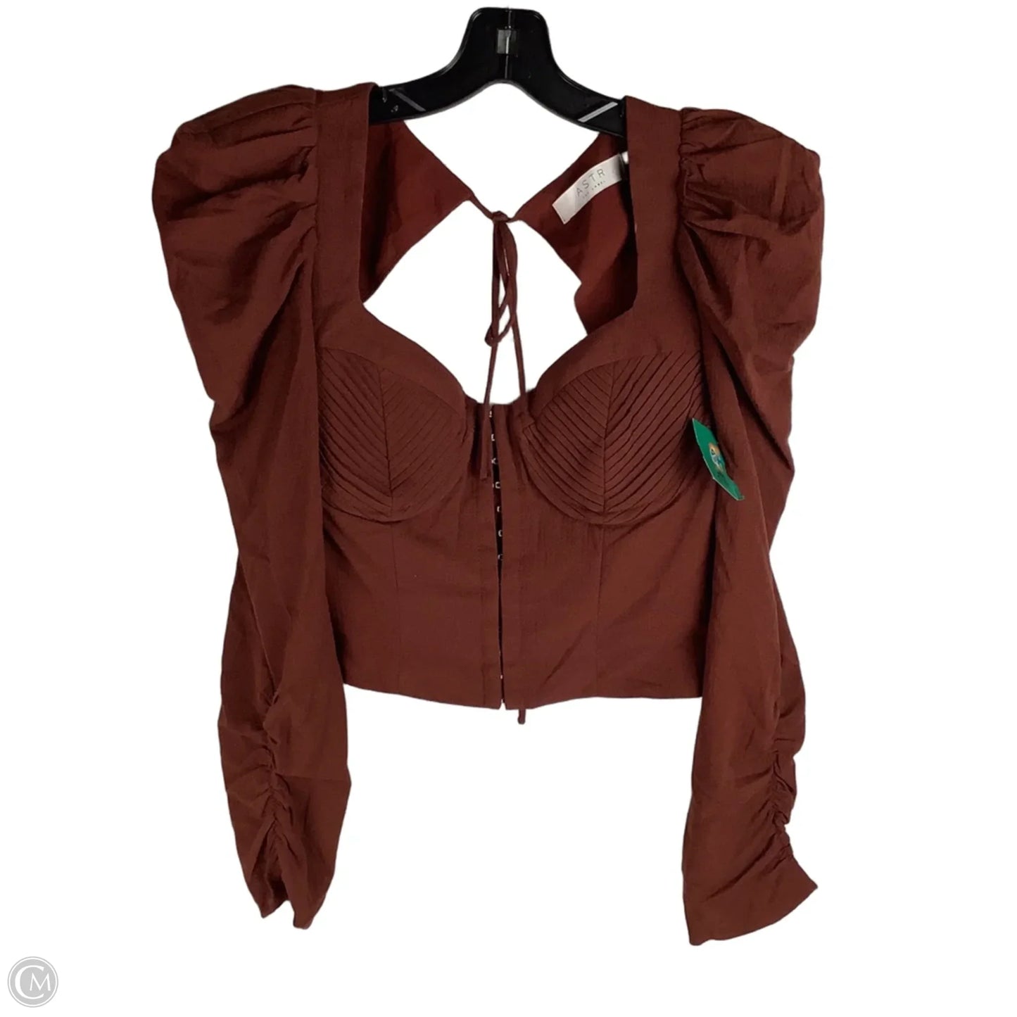 Top Long Sleeve Basic By Astr In Brown, Size: M