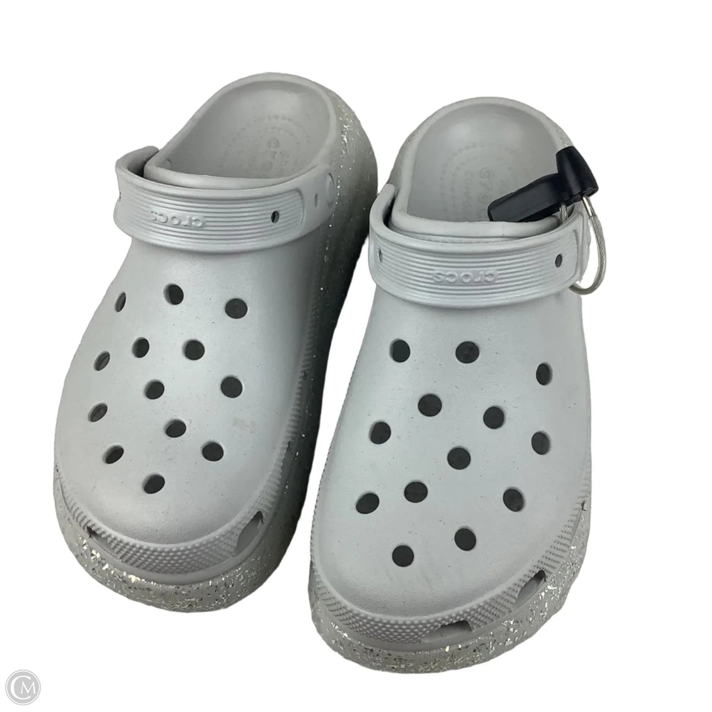 Sandals Flats By Crocs In Grey, Size: 10