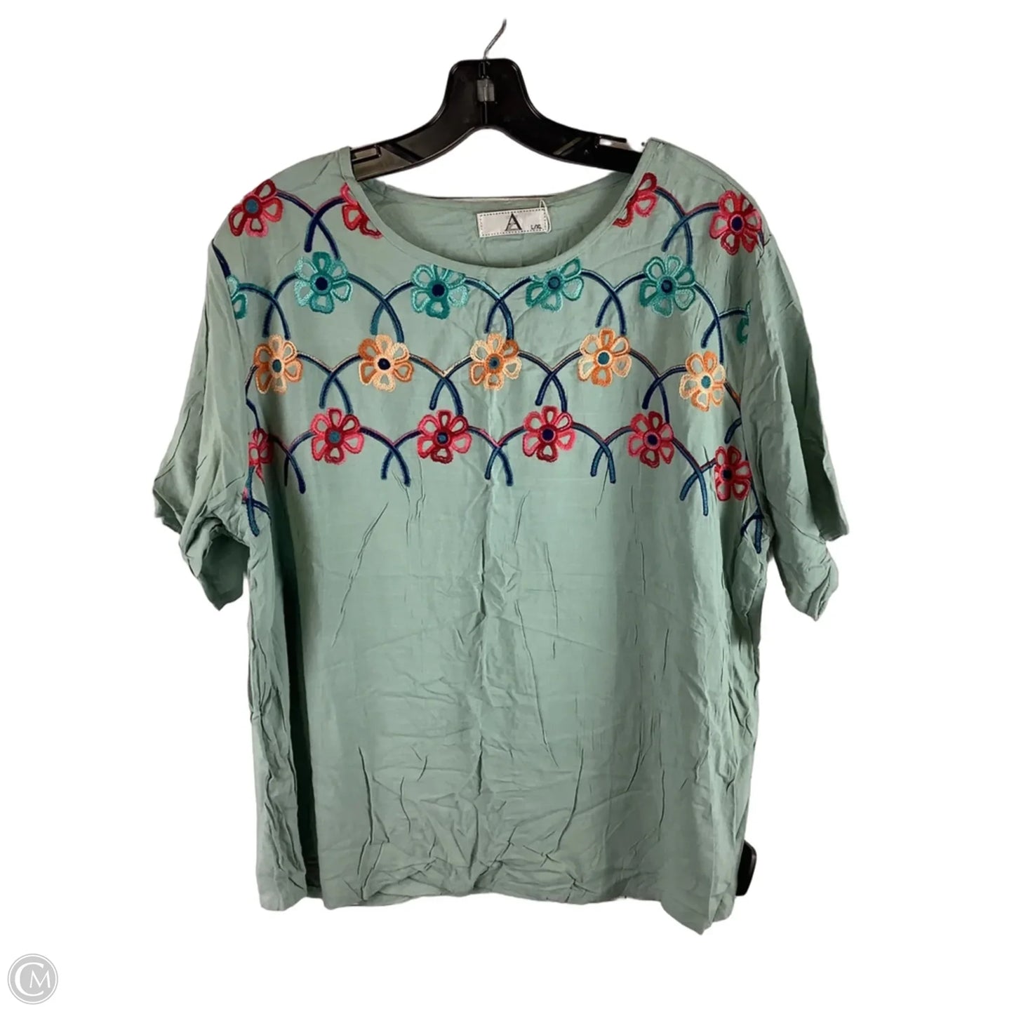 Top Short Sleeve By Cmc In Teal, Size: Xl
