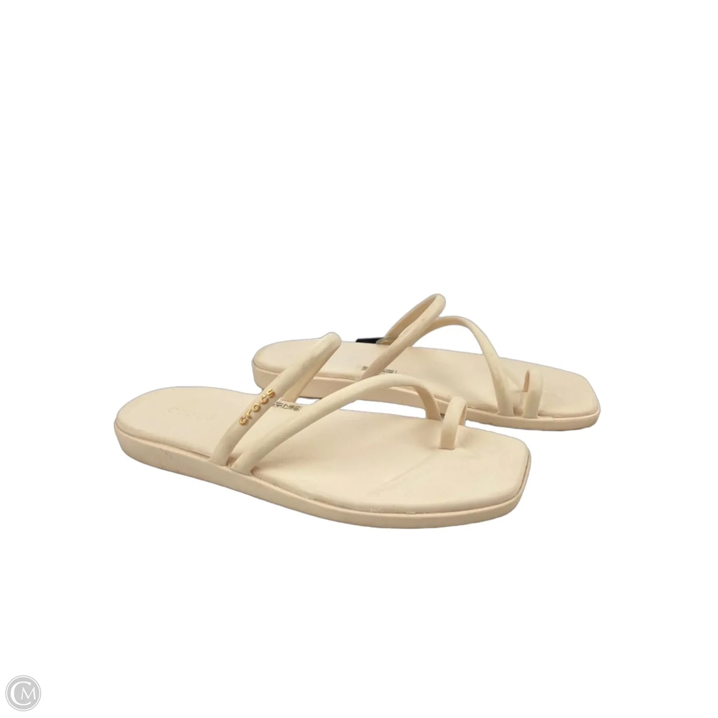 Sandals Flats By Crocs In Cream, Size: 8
