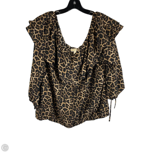 Top 3/4 Sleeve By Michael By Michael Kors In Animal Print, Size: 2x