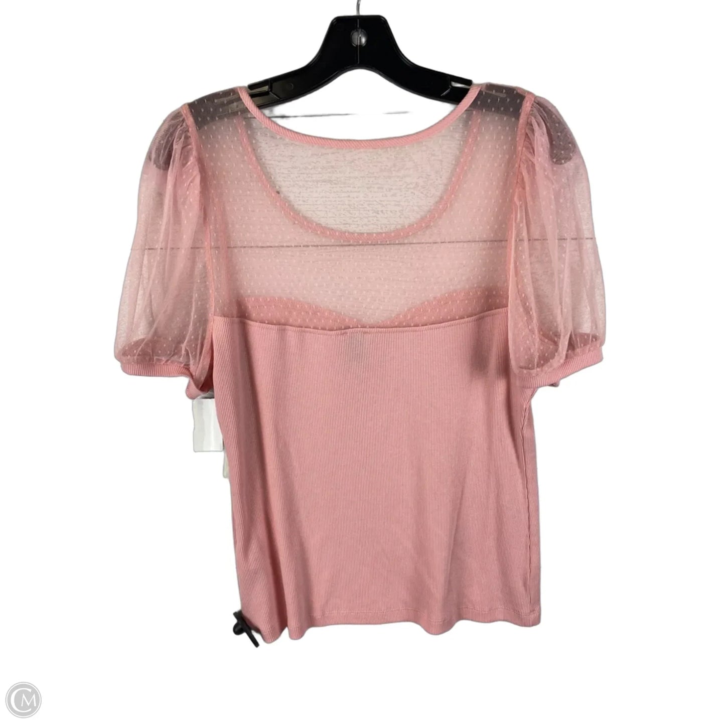 Top Short Sleeve By Anthropologie In Pink, Size: L