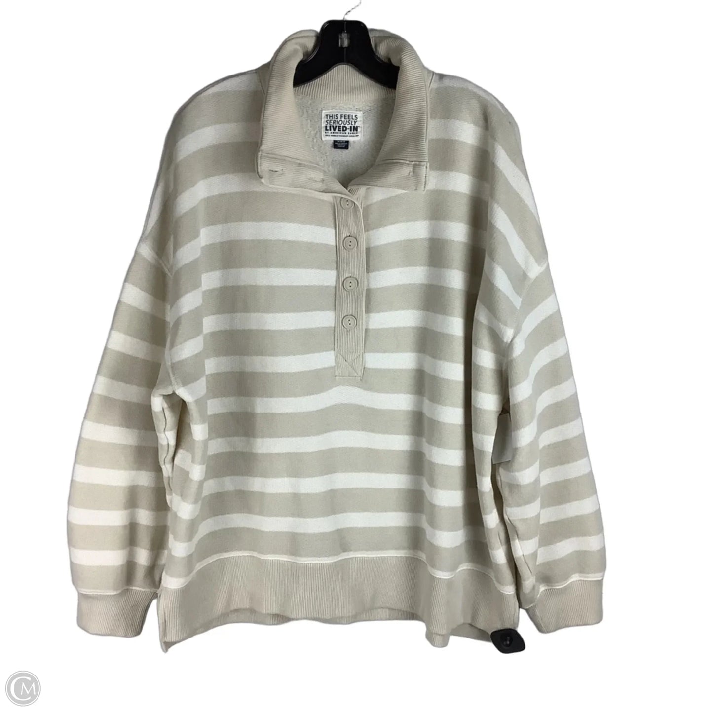 Sweatshirt Collar By American Eagle In Striped Pattern, Size: M