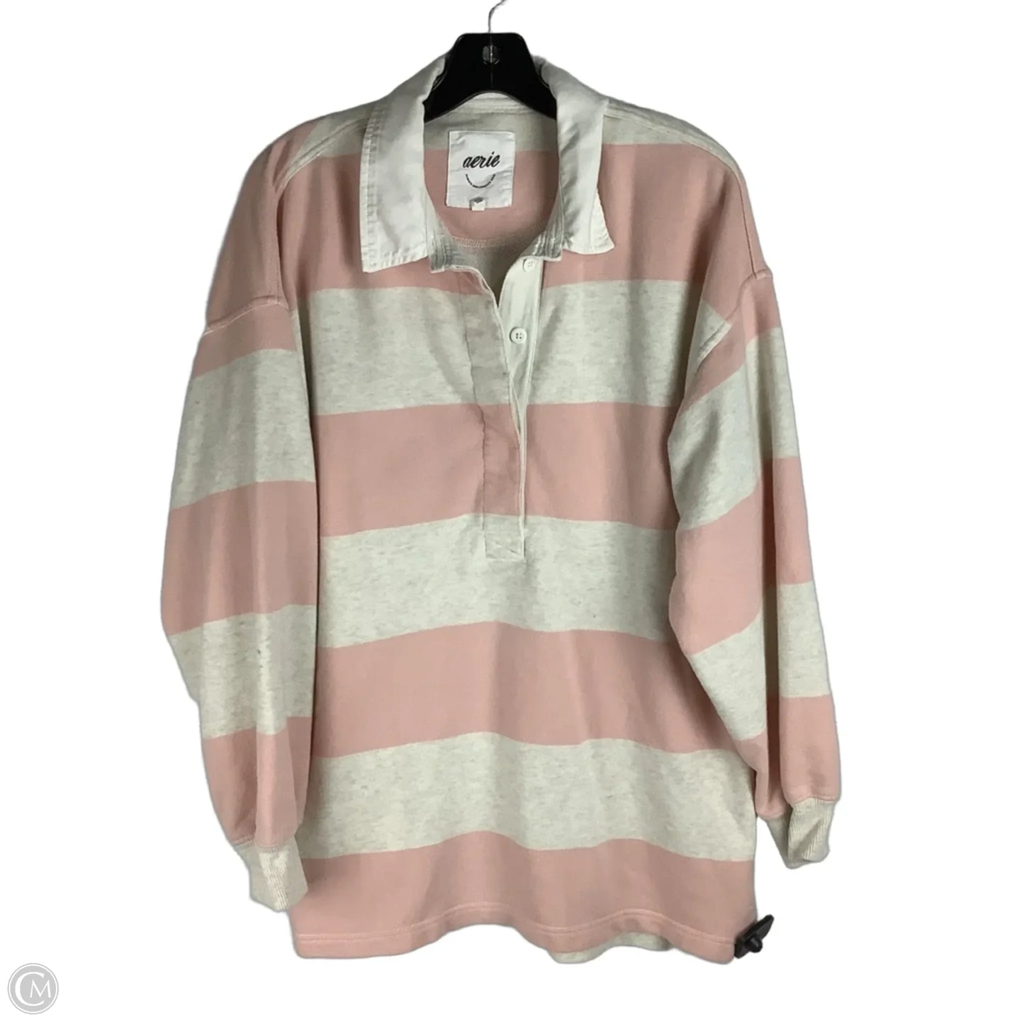 Sweatshirt Collar By Aerie In Striped Pattern, Size: M