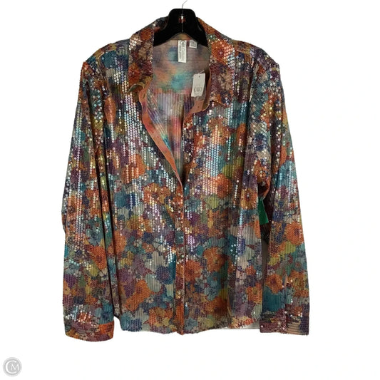 Top Long Sleeve By Cato In Multi-colored, Size: Xl