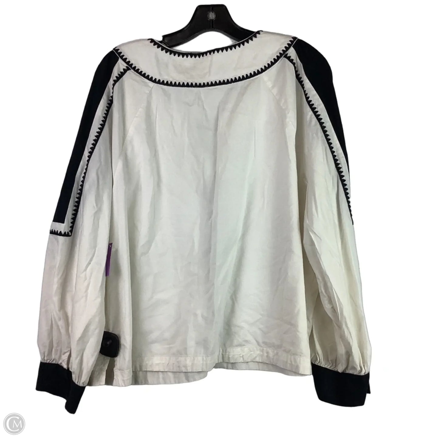 Top Long Sleeve By Loft In Black & White, Size: Xl