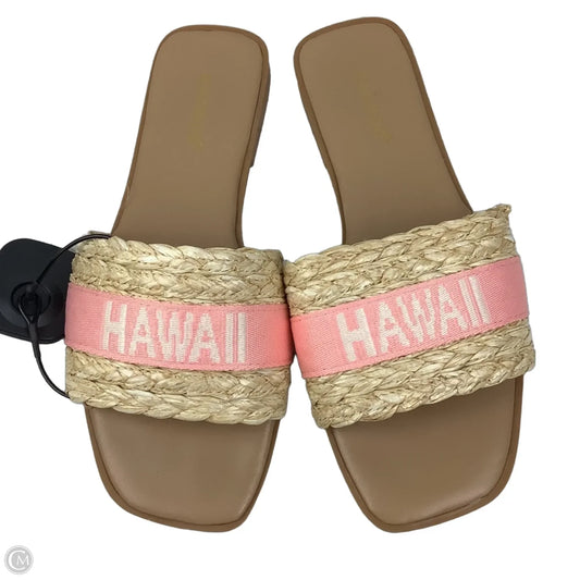 Sandals Flats By Bamboo In Pink & Tan, Size: 6