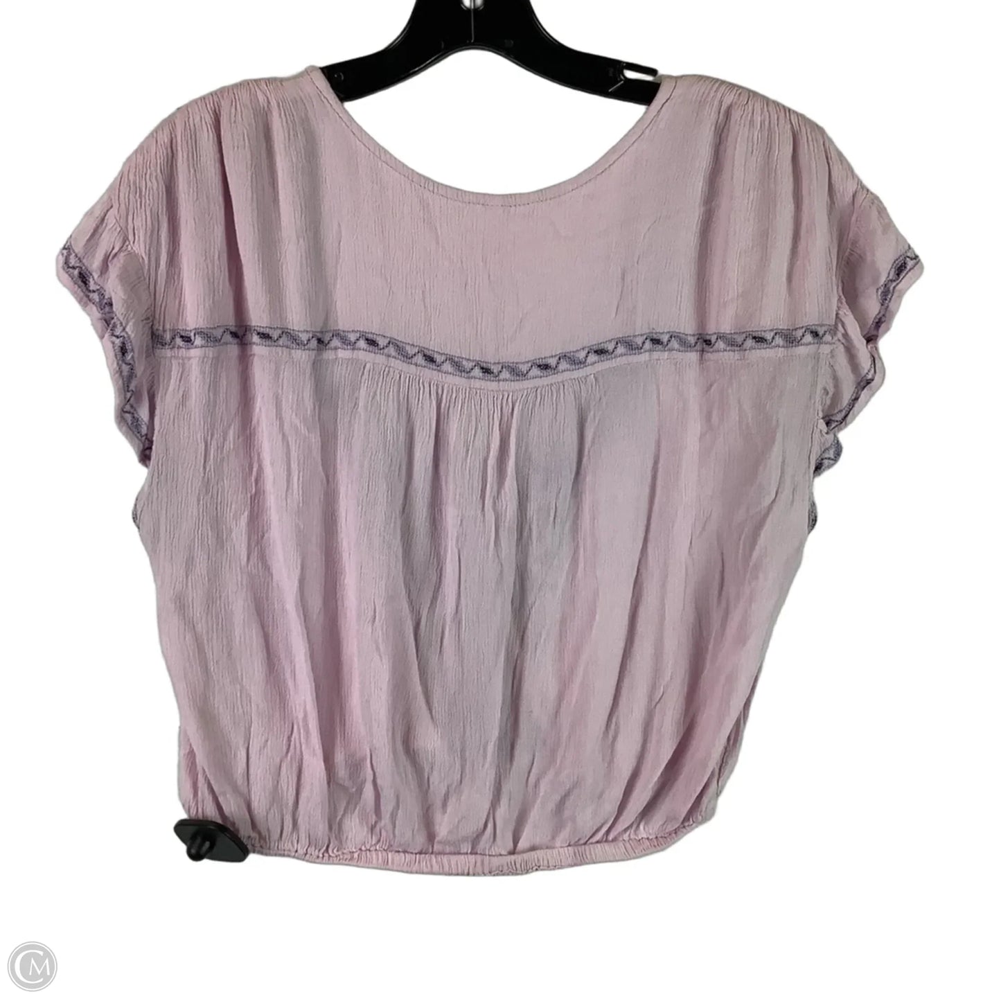 Top Short Sleeve By Free People In Green & Purple, Size: Xs