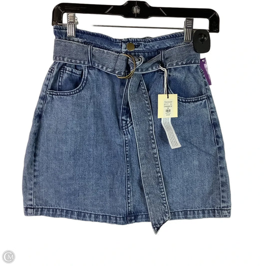Skirt Mini & Short By Clothes Mentor In Blue Denim, Size: Xs