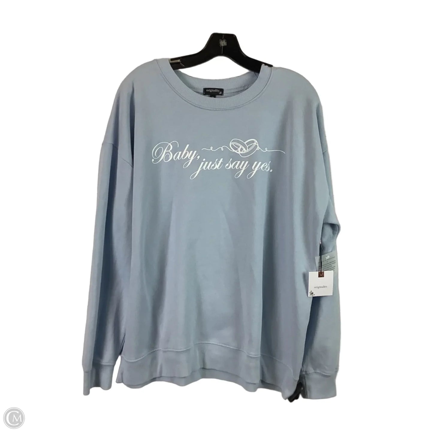 Sweatshirt Crewneck By Originality In Blue & White, Size: M