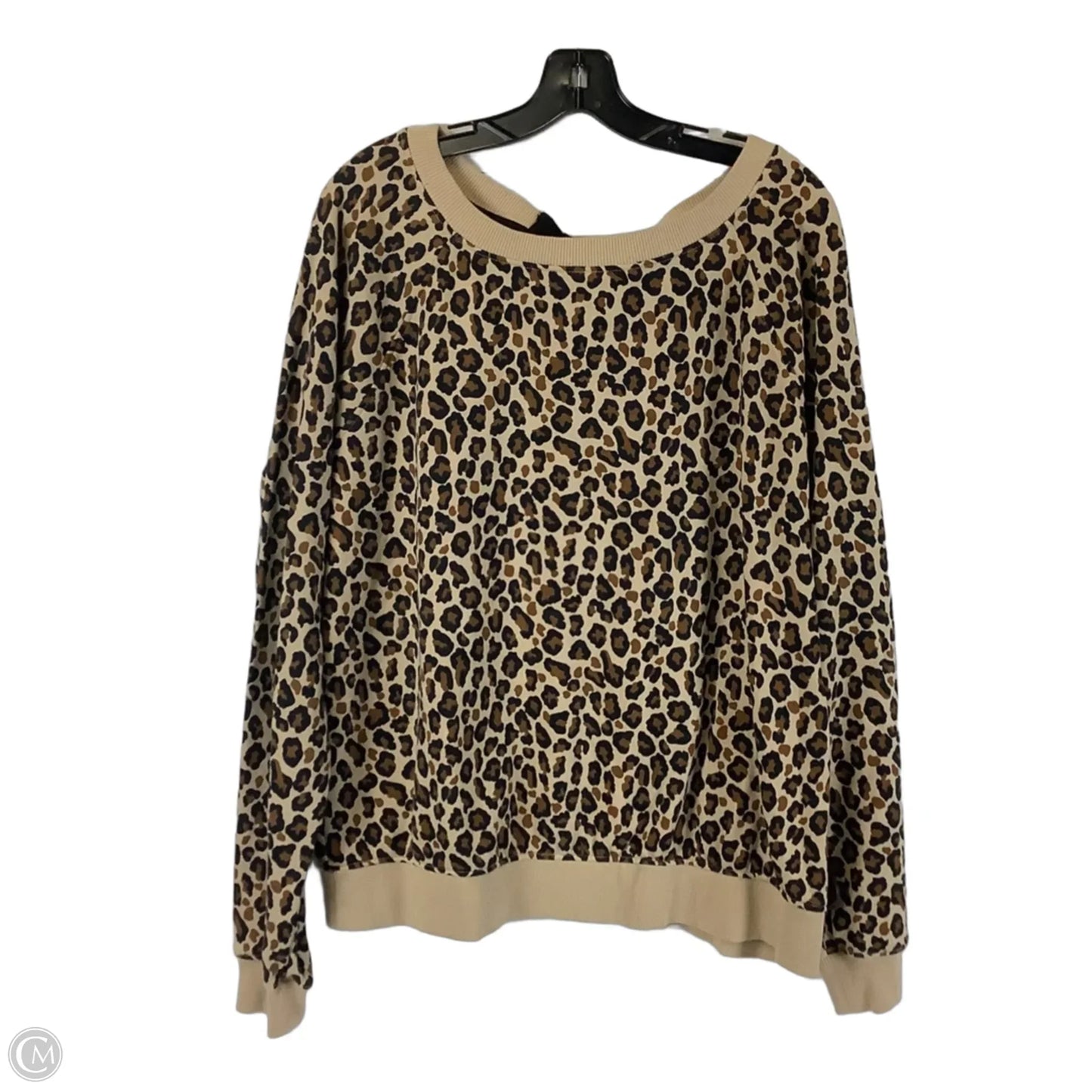 Sweatshirt Crewneck By Crown And Ivy In Leopard Print, Size: Xxl