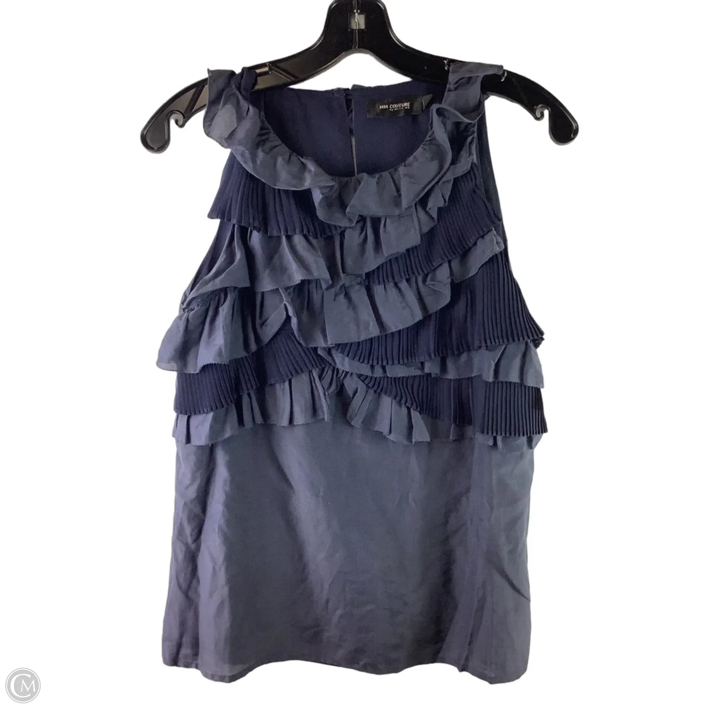 Top Sleeveless By Mm Couture In Navy, Size: M