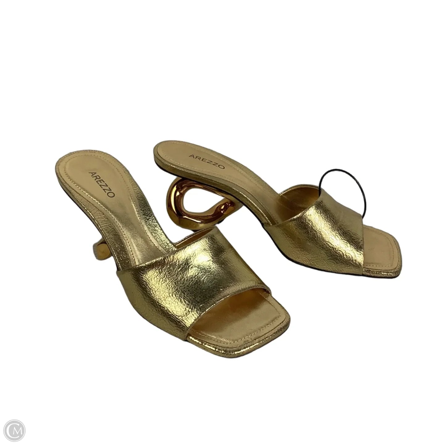 Sandals Heels Block By Cmc In Gold, Size: 8