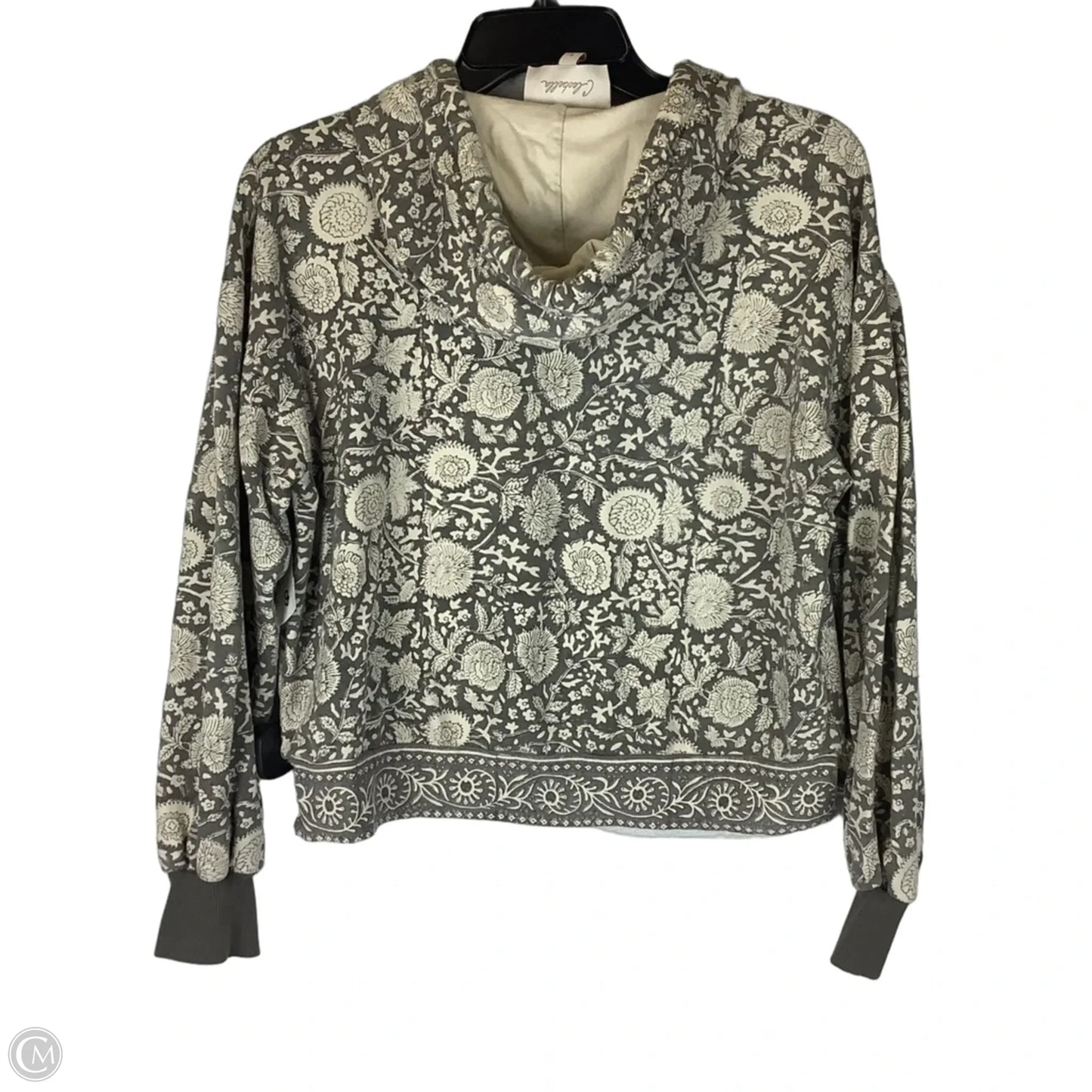 Sweatshirt Hoodie By Cleobella In Cream & Grey, Size: S