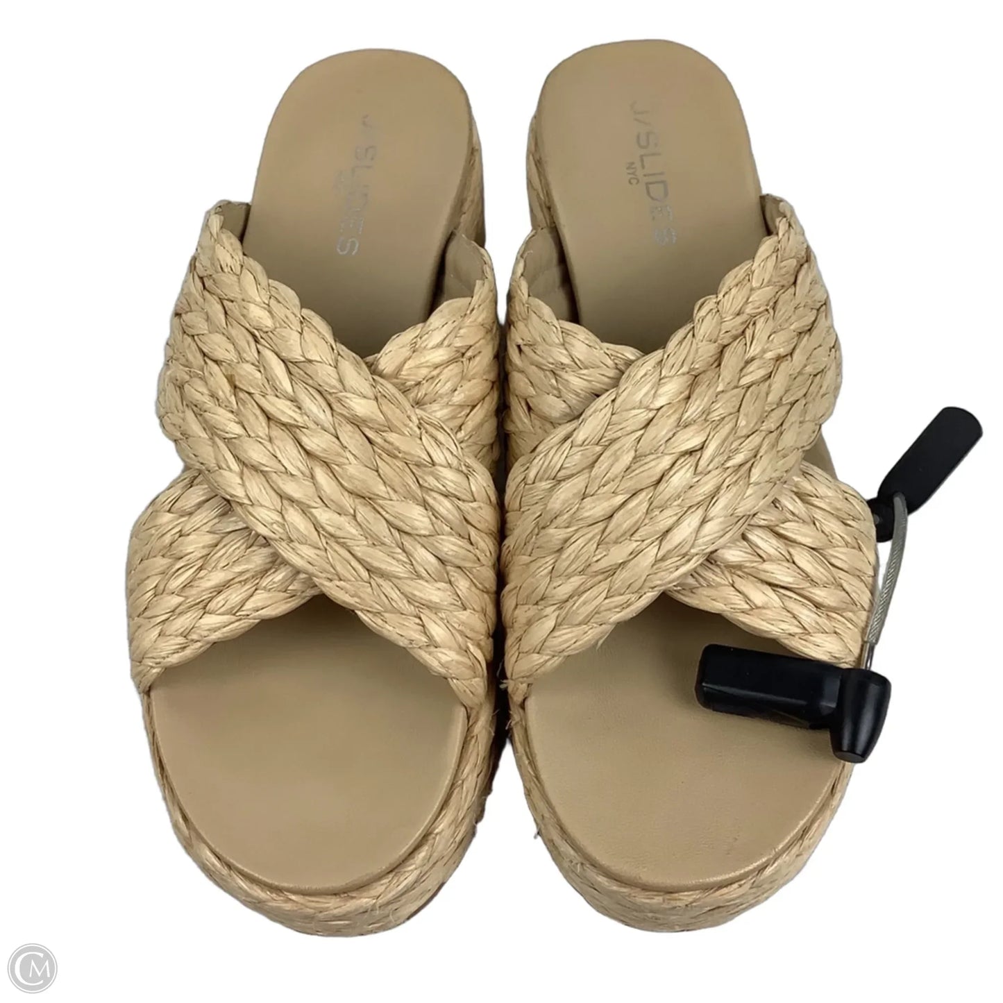 Sandals Heels Platform By J Slides In Tan, Size: 9