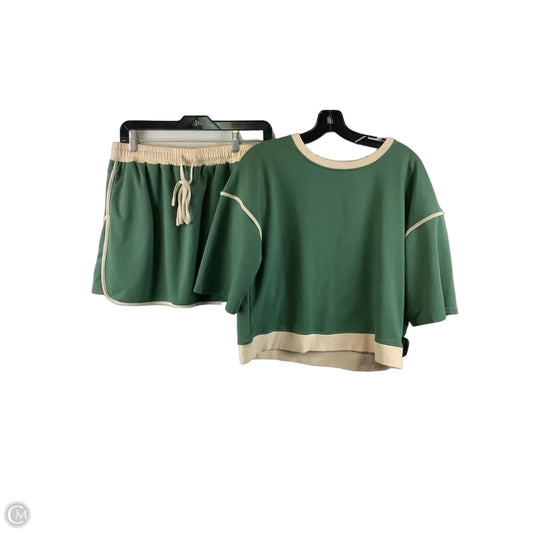 Skirt Set 2pc By Cme In Green & White, Size: M