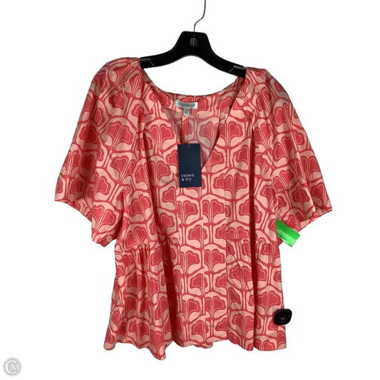 Top Short Sleeve By Crown And Ivy In Pink, Size: Xl
