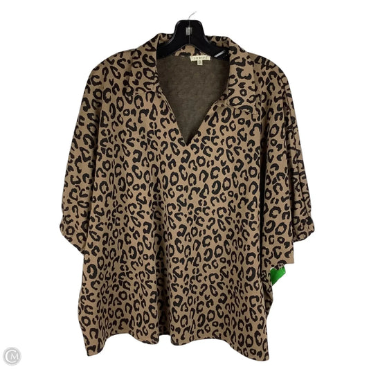 Top Short Sleeve By Jodifl In Animal Print, Size: Xl