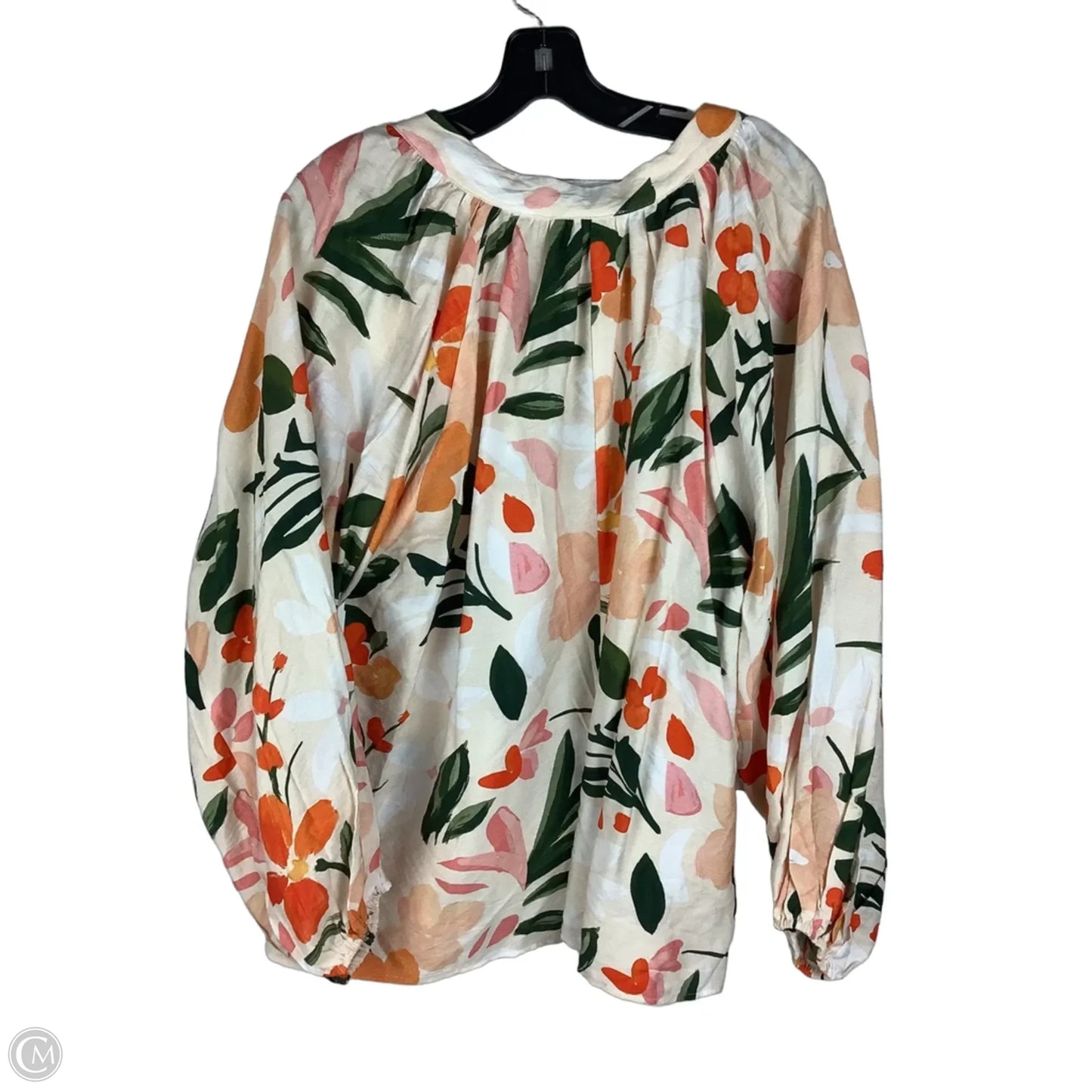 Top Long Sleeve By Bibi In Floral Print, Size: Xl