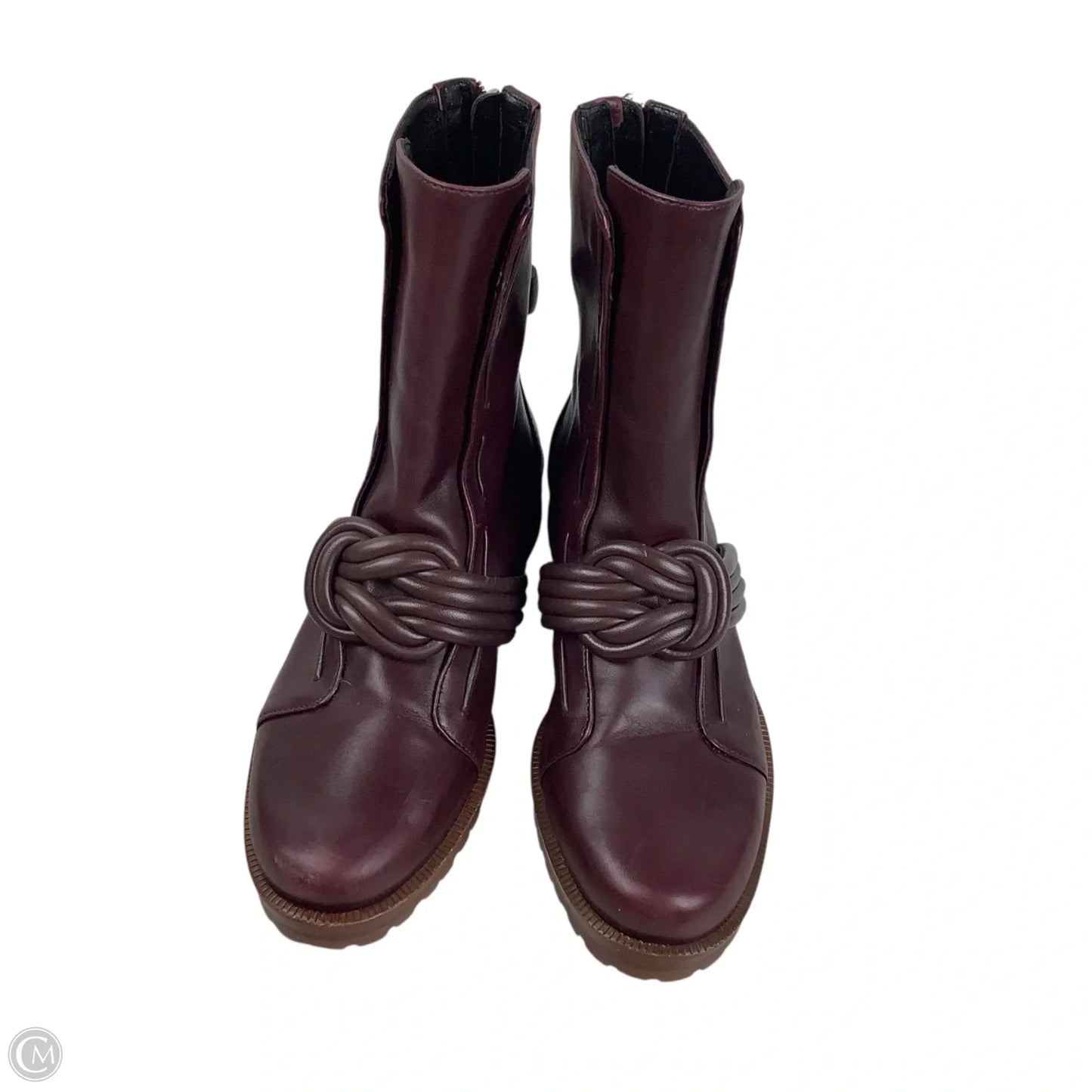 Boots Ankle Heels By Cma In Purple, Size: 36