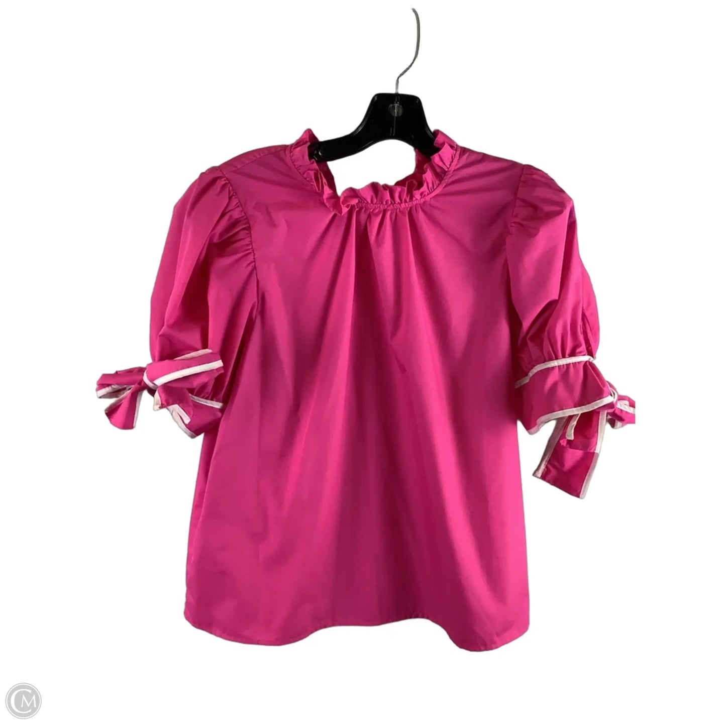 Top Short Sleeve By Entro In Pink & White, Size: S