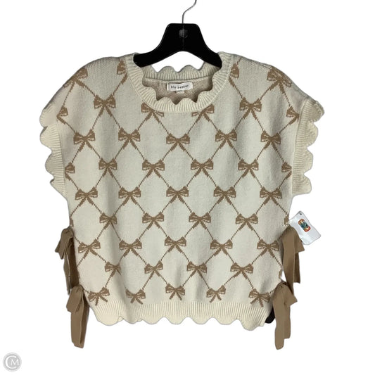 Vest Sweater By Blu Pepper In Cream, Size: M
