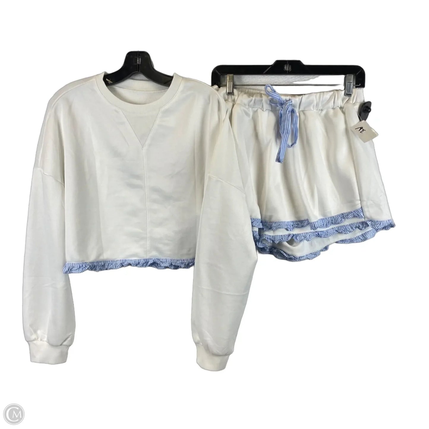 Skort 2pc Set By Clothes Mentor In Blue & White, Size: M